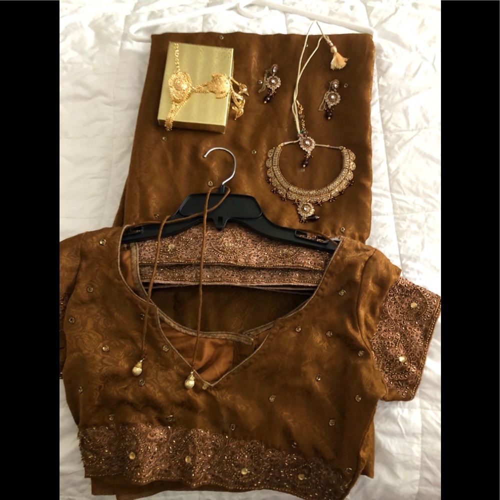 India style Dress,  Gold Brown